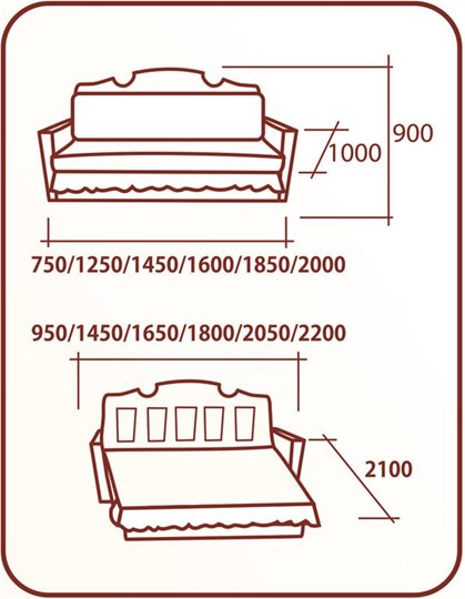 Прямой диван Аккордеон Бук 155 классика, пруж. Змейка в Ярославле - изображение 1